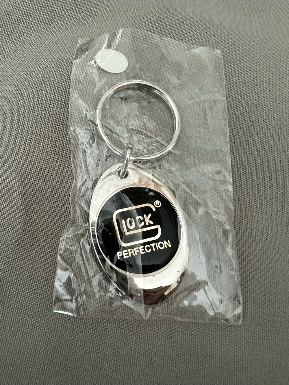 Glock Perfection Black Silver-Tone Metal Keychain Key Ring - Picture 4 of 5